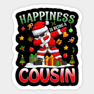 Happiness Is Being A Cousin Santa Christmas Sticker